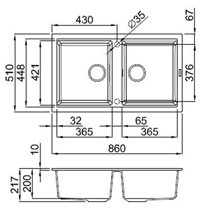 Reginox Elleci Best 450 Granite Kitchen Sink White BEST450 W