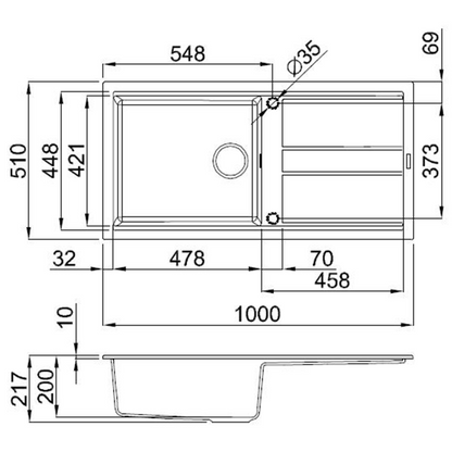 Reginox Elleci Best 480 Granite Kitchen Sink Titanium BEST480 TT