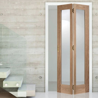 LPD Pattern 10 Oak Internal Clear Glazed Bi Fold Door 78in x 30in x 35mm (1981 x 762mm)