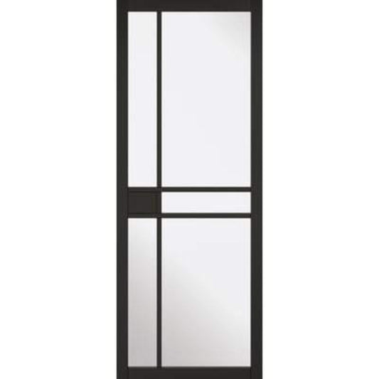 LPD Greenwich Black Primed 5 Glazed Clear Light Panels Interior Door -2040mm x 826mm