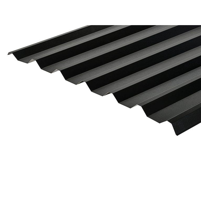 Cladco 34/1000 Box Profile PVC Plastisol Coated 0.7mm Metal Roof Sheet Black - All Sizes