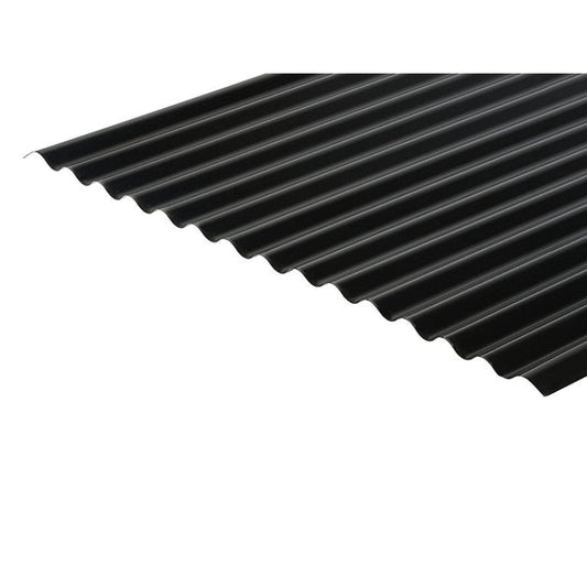 Cladco Corrugated 13/3 Profile PVC Plastisol Coated 0.7mm Metal Roof Sheet Black - All Sizes