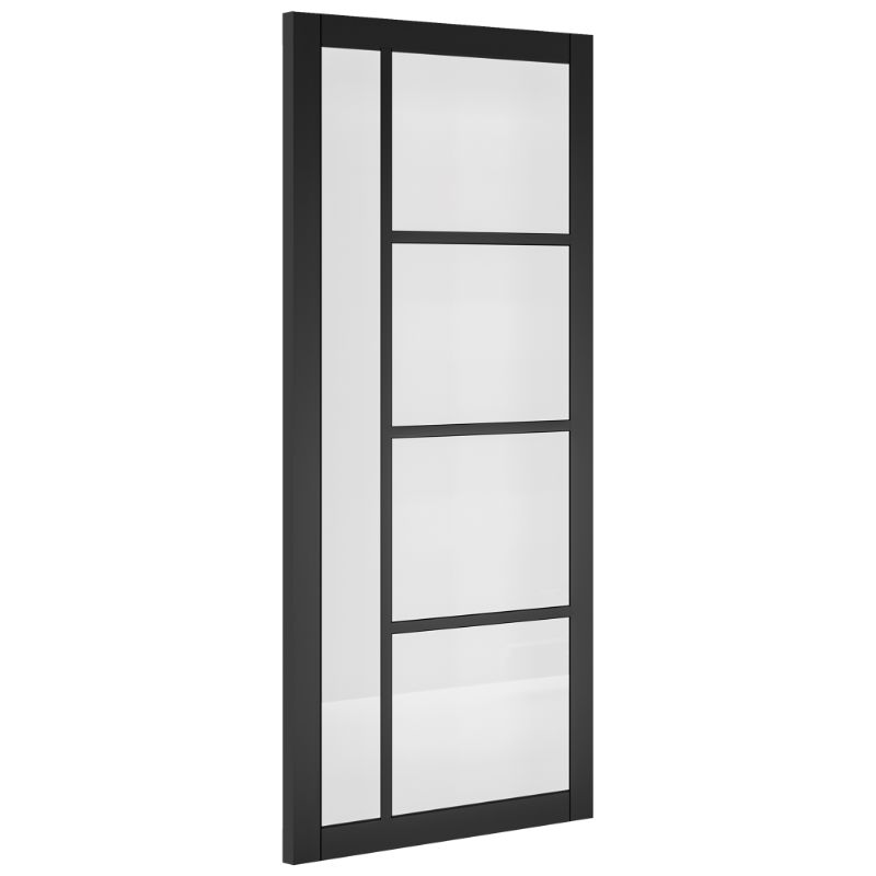 Deanta Brixton Prefinished Black Clear Glazed Internal Door