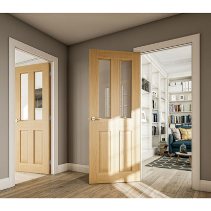 Deanta Bury Prefinished Oak Glazed FD30 Door