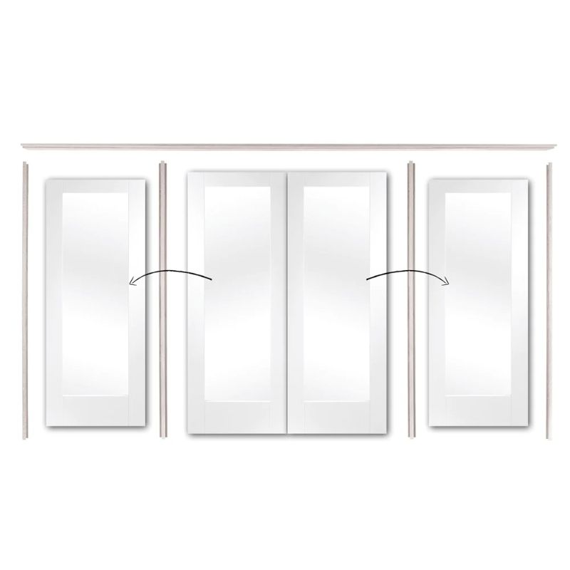 White Sliding Door Frame - 2pcs (includes hardware kit) 3500mm