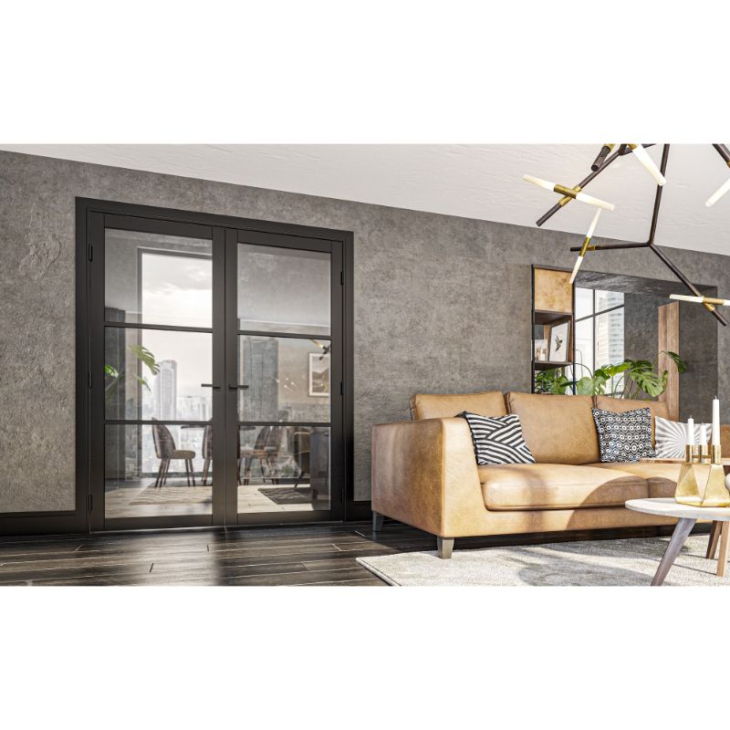 Deanta Camden Prefinished Black Clear Glazed Internal Door