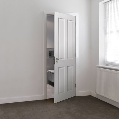 Image For JB Kind White Smooth 4 Moulded Panel Canterbury Internal Fire Door 