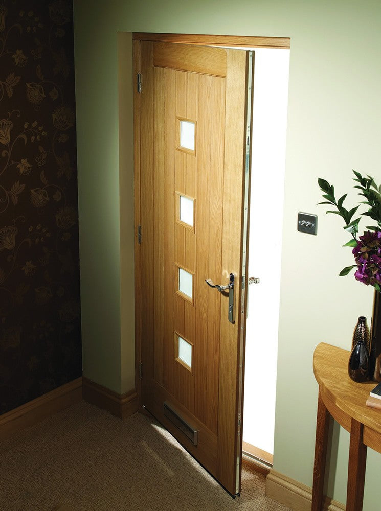 Image for XL Joinery Siena Double Glazed External Oak Door (M&T) with Obscure Glass