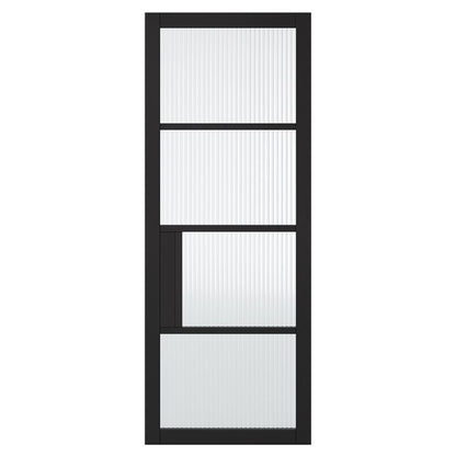 LPD Chelsea Black 4L Reeded Glazed Internal Door - 78in x 27in x 35mm (1981 x 686mm)
