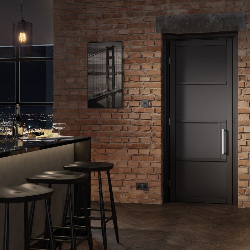 LPD Chelsea Black 4P Internal Door
