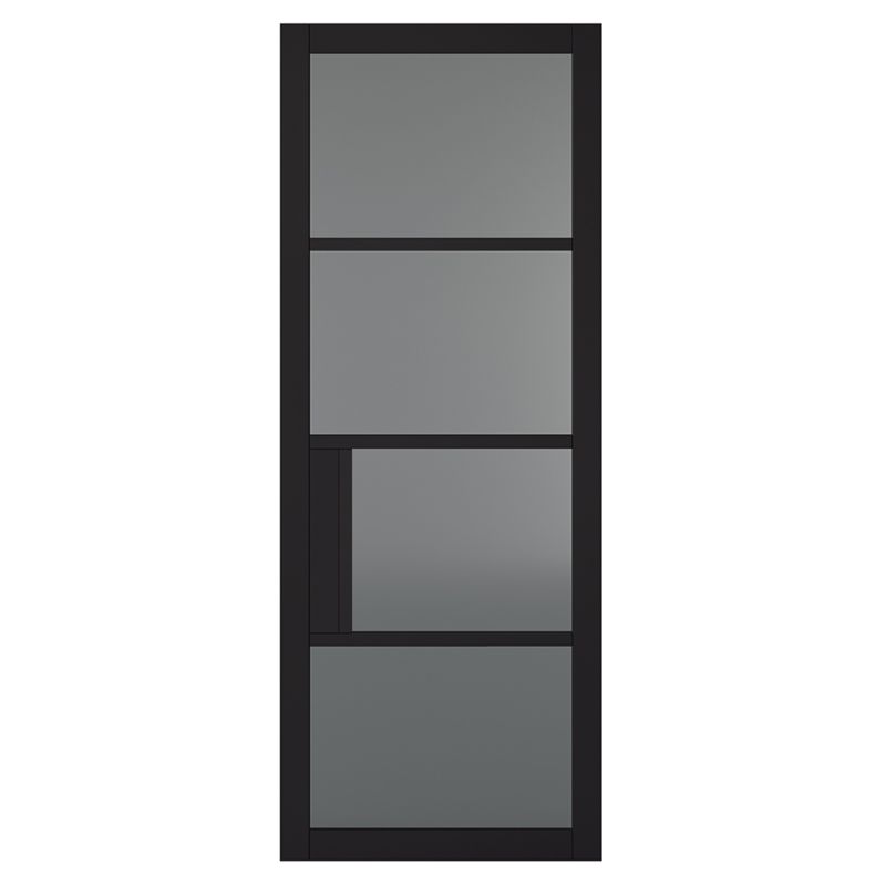 LPD Chelsea Black 4L Tinted Glazed Internal Door - 78in x 27in x 35mm (1981 x 686mm)
