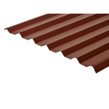 Cladco 34/1000 Box Profile PVC Plastisol Coated 0.7mm Metal Roof Sheet Chestnut - All Sizes