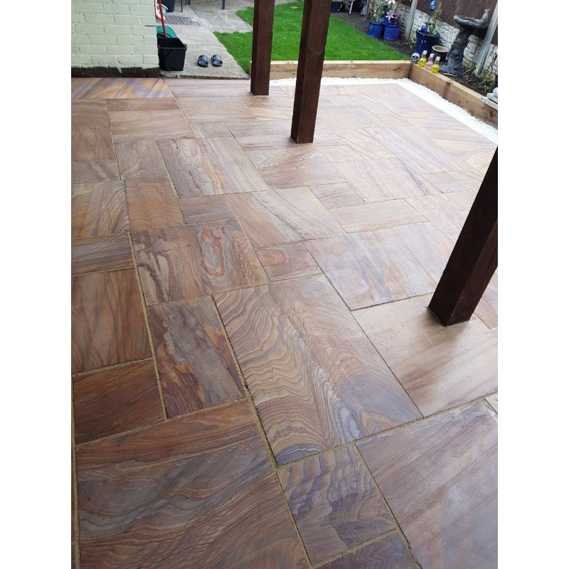 Chivas Rainbow Sandstone Paving Pack (19.50m2 - 66 Slabs / Mixed Pack)