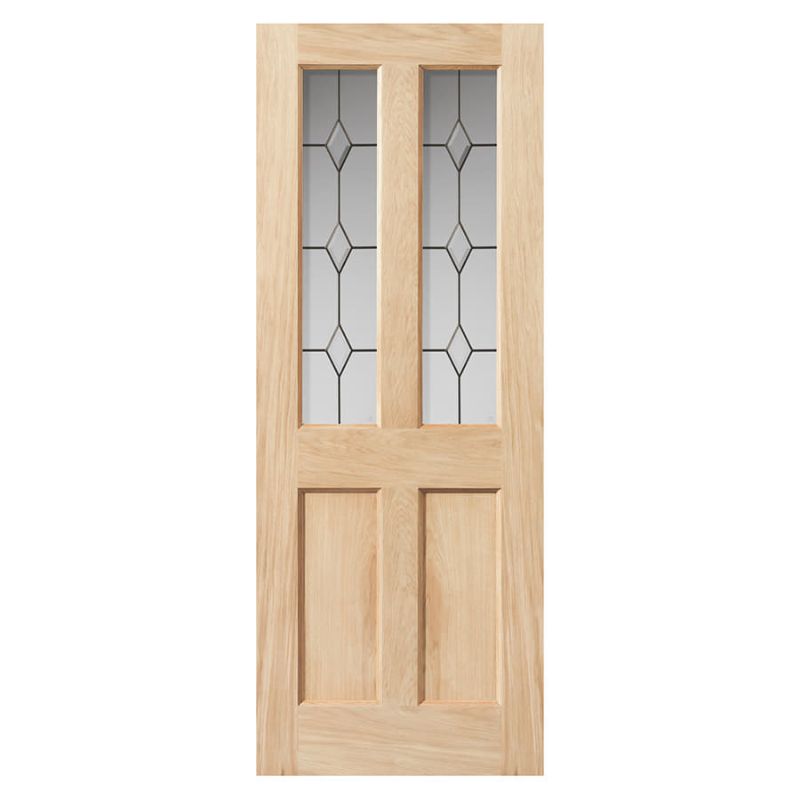 JB Kind Oak Traditional Churnet Glazed Internal Door Unfinished 1981 X 686 X 35mm