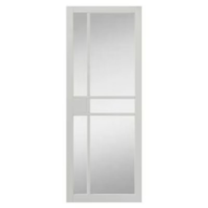 JB Kind City White Painted Clear Glazed Internal Door - 1981mm x 610mm 