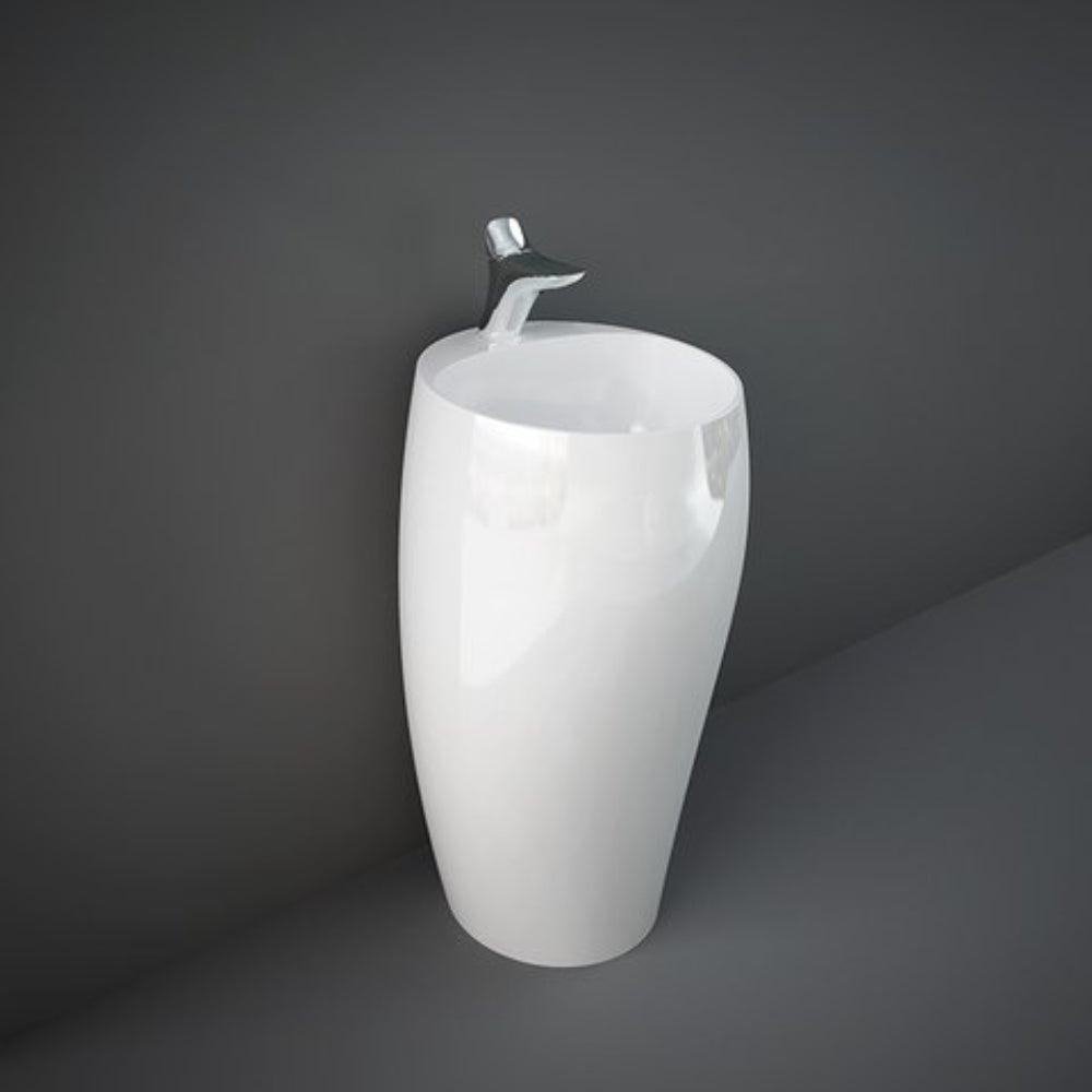 RAK Ceramics Cloud 490mm Floor Standing Basin 1 Tap Hole Gloss White