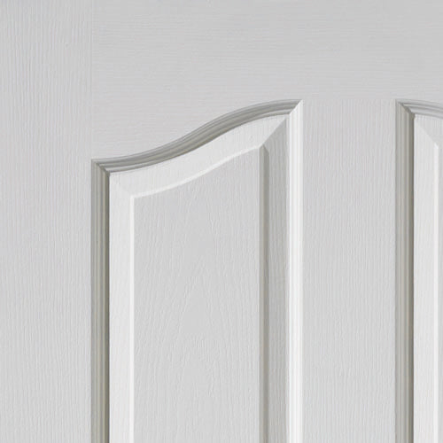 Image for JB Kind White Textured 4 Moulded Panel Edwardian Top Arched Internal Fire Door