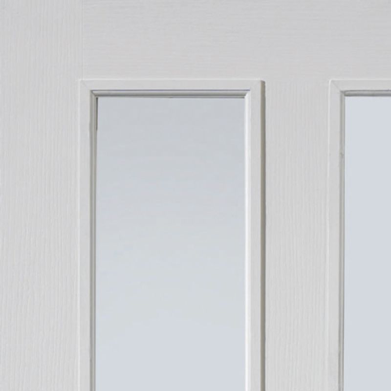 JB Kind White Textured Moulded Panel Canterbury 2 Light Fd30 Internal Fire Door 1981 X 838 X 44mm