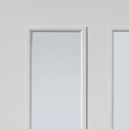 Image for JB Kind White Textured Moulded Panel Canterbury 2 Light Fd30 Glazed Internal Fire Door