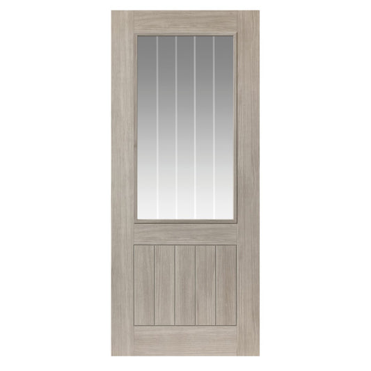 Image for JB Kind Colorado Glazed Grey Wood Effect Laminate Cottage Internal Door