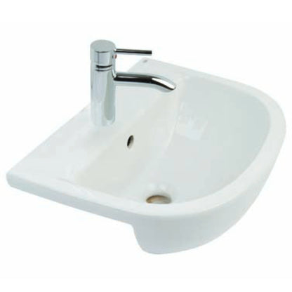 RAK Ceramics Compact 360mm Semi Recessed Basin 1 Tap Hole White