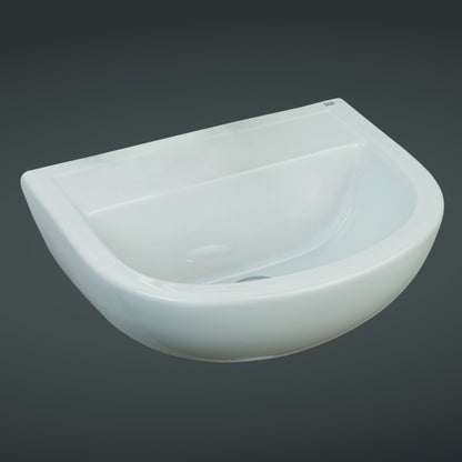 RAK Ceramics Compact 380mm Wall Hung Basin with No Tap Hole or Overflow White