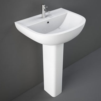 RAK Ceramics Compact 380mm Pedestal Basin 1 Tap Hole White