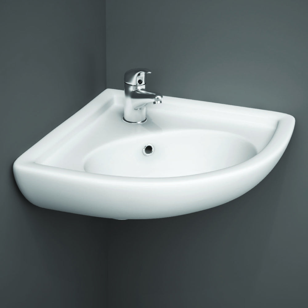 RAK Ceramics Compact 360mm Corner Basin 1 Tap Hole White