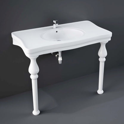 RAK Ceramics Console Deluxe 605mm Washbasin 1 Tap Hole White