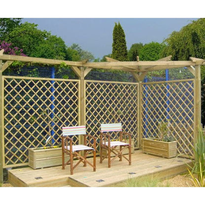 Corner Pergola Incl Trellis Panels, Posts and all Timber Pergola Parts