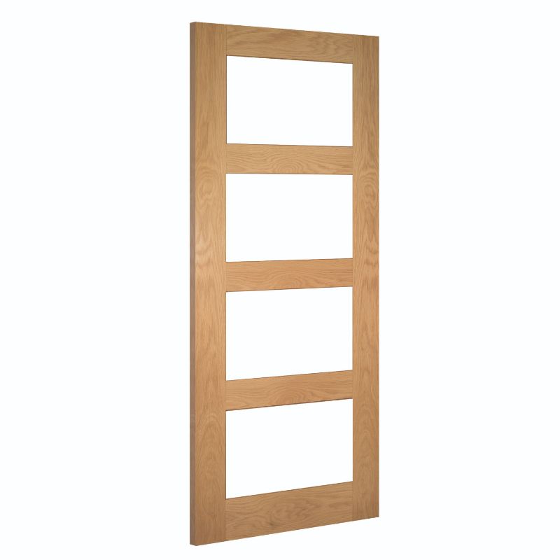 Image for Deanta Coventry Clear Glazed Unfinished Interior Oak Door 2032 x 813 x 35mm