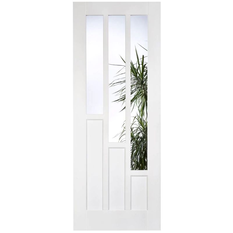 LPD Coventry White Primed Clear Glazed Internal Door 78in x 27in x 35mm (1981 x 686mm)