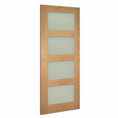 Image for Deanta Coventry Obscure Glazed Unfinished Interior Oak Door 2032 x 813 x 35mm