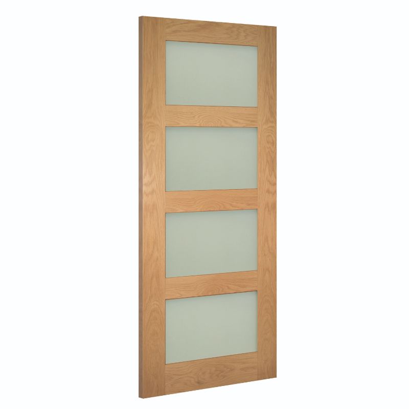 Image for Deanta Coventry Obscure Glazed Unfinished Interior Oak Door 2040 x 726 x 40mm