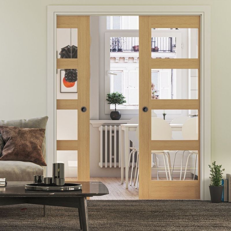 Image for Deanta Coventry Clear Glazed Prefinished Interior Oak Door 1981 x 610 x 35mm