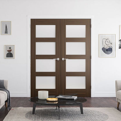 Image for Deanta Coventry Obscure Glazed Interior Walnut Door 1981 x 610 x 35mm