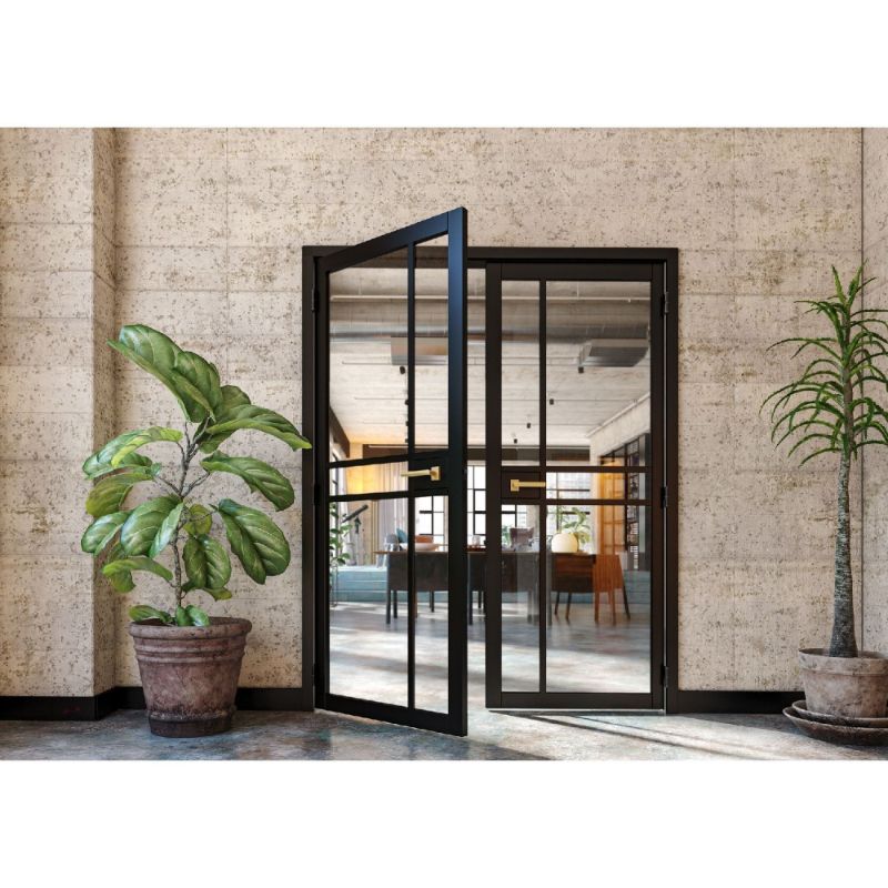 Deanta Dalston Prefinished Black Clear Glazed Internal Door 2040 x 826 x 40mm