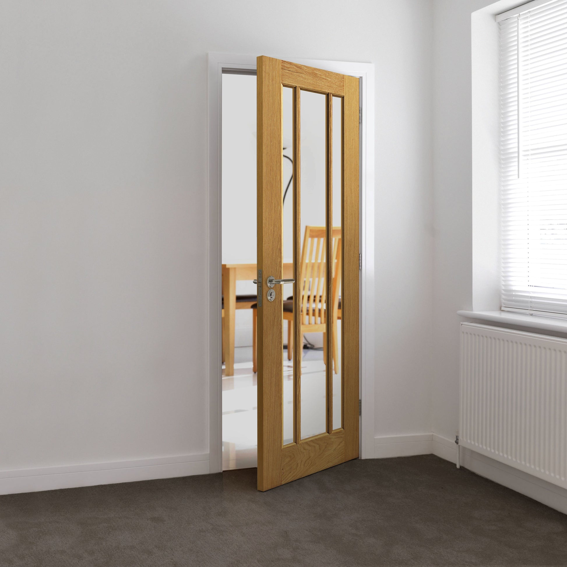 Image for JB Kind Oak Traditional Darwen Glazed Internal Door Unfinished