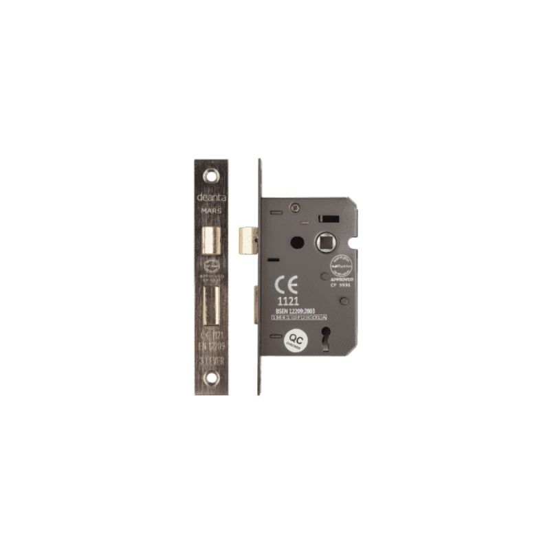 Deanta 3 Lever Mortice Sash Lock Satin Nickel - 3" (63.5mm)