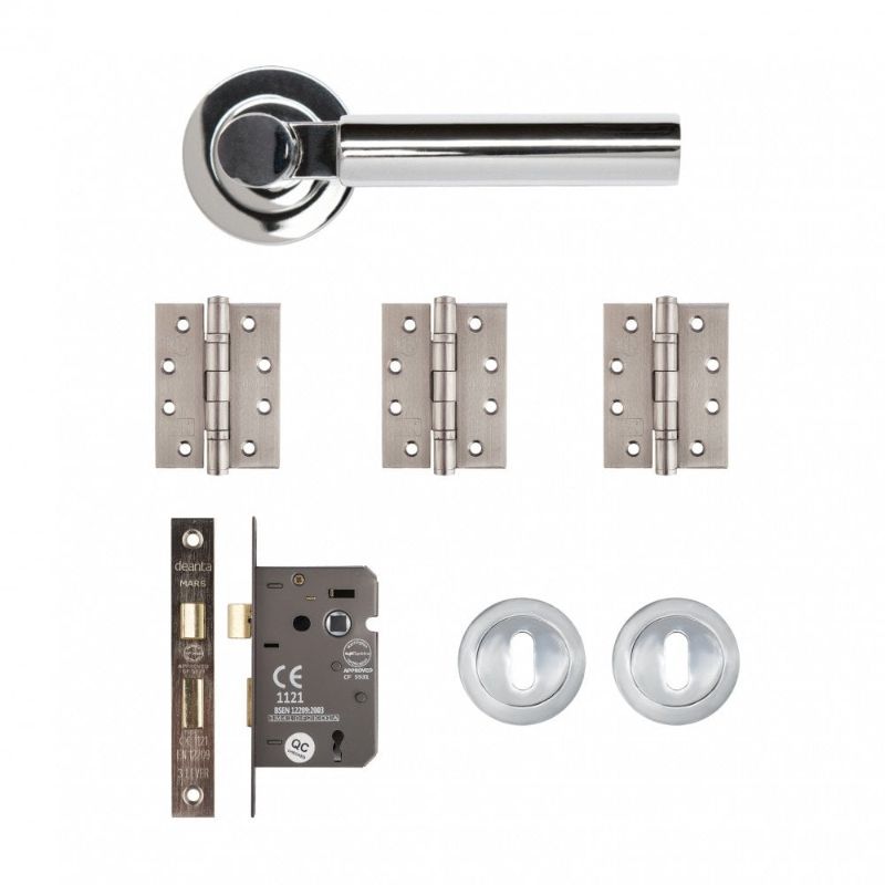 Deanta Arcadia Mortice Kit Polished Chrome Finish - All Sizes