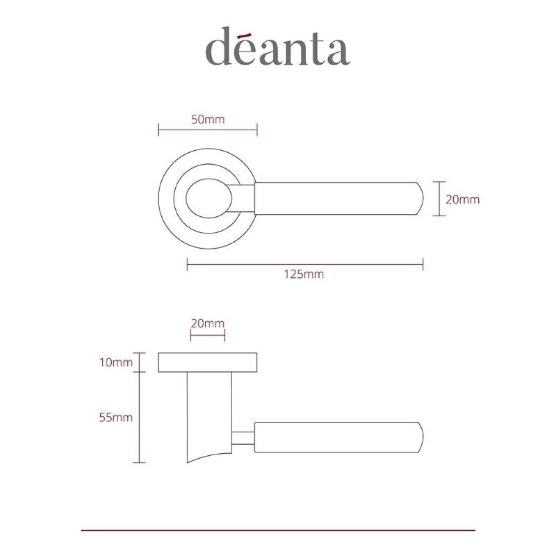 Deanta Arcadia Polished Chrome Handle - Round Rose