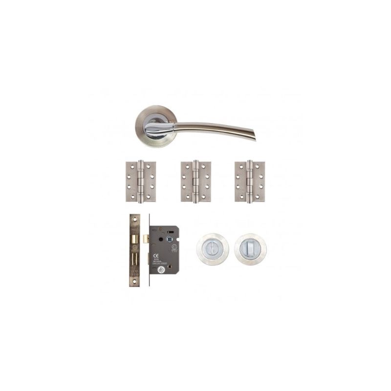 Deanta Hera Bathroom Kit Satin Nickel Chrome Finish - All Sizes