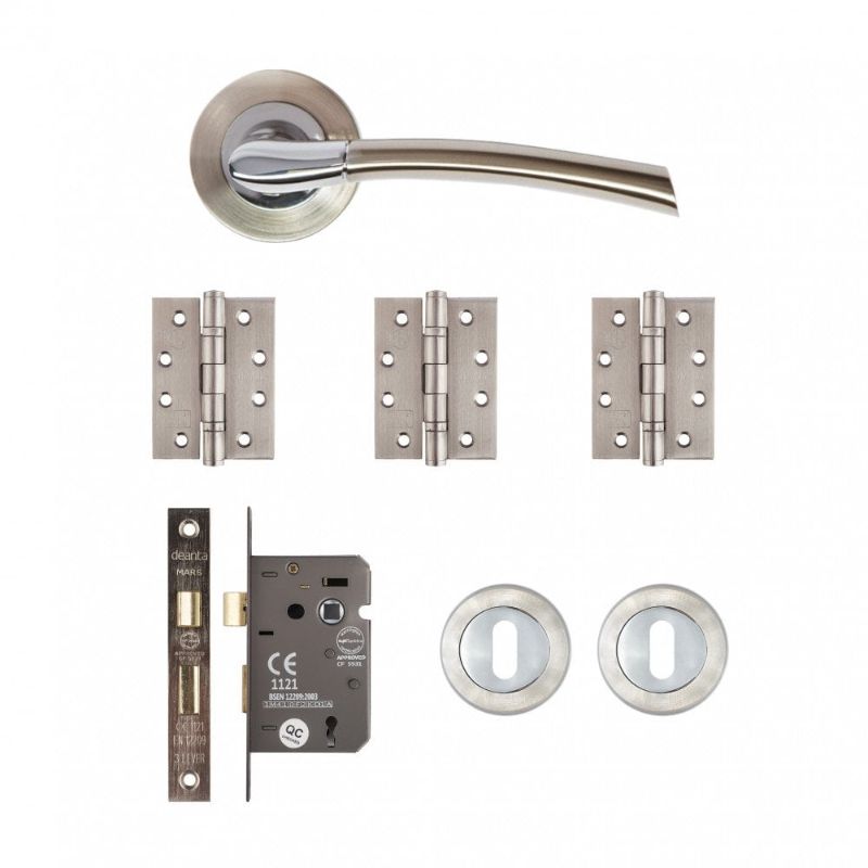 Deanta Hera Mortice Kit Satin Nickel Chrome Finish - All Sizes