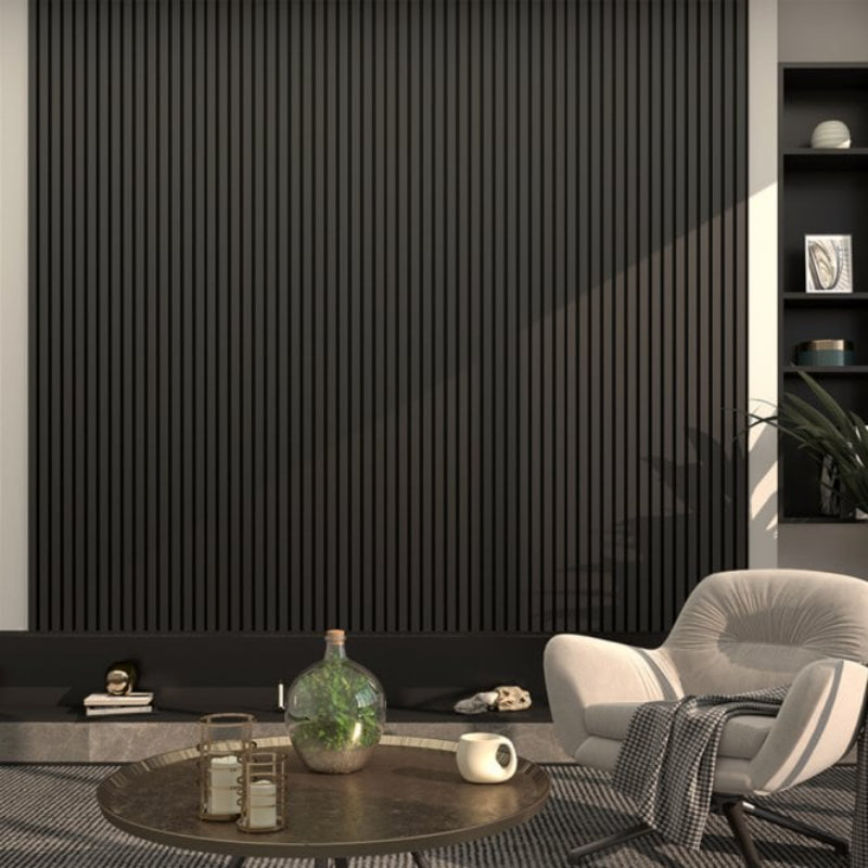 Deanta Immerse Black Acoustic Panelling Single Length 12mm x 27mm x 2400mm - All Colours