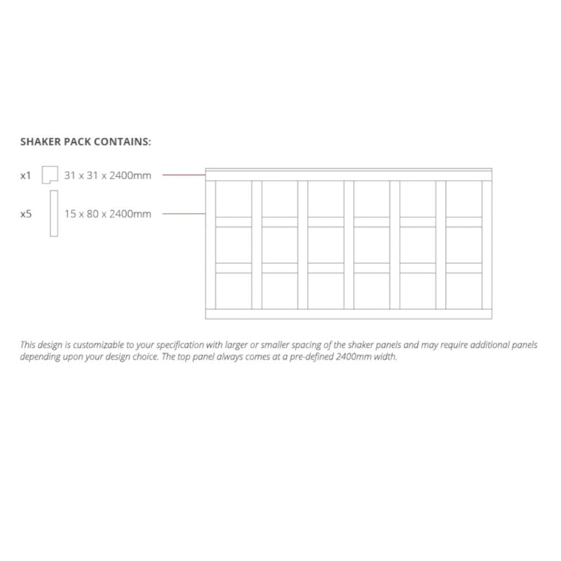 Deanta White Primed Shaker Wall Panelling - 2400mm Pack