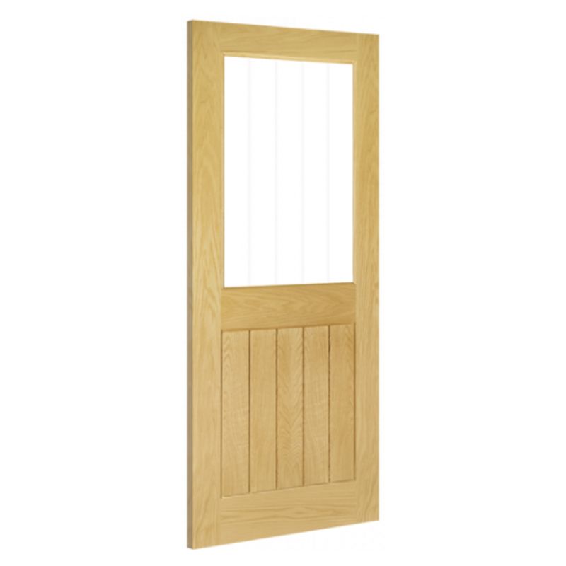 Deanta Ely Prefinished Half 1L Glazed Interior Oak Door 2040 x 726 x 40mm