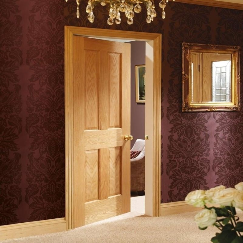 Image for XL Joinery Victorian 4 Panel Pre-Finished Internal Oak Fire Door 1981 x 838 x 44mm (33")