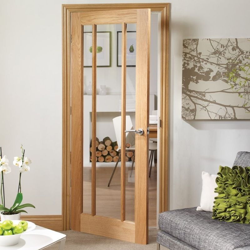 Image for XL Joinery Worcester 3 Light Internal Oak Door with Clear Glass 2040 x 826 x 40mm