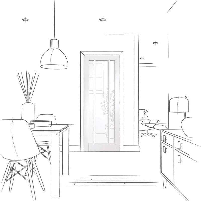 Image for XL Joinery Worcester Internal White Primed Door with Clear Glass 1981 x 686 x 35mm (27")