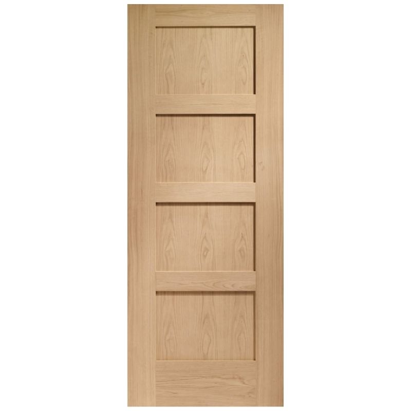 Image for XL Joinery Shaker 4 Panel Pre-Finished Internal Oak Door 1981 x 711 x 35mm (28")